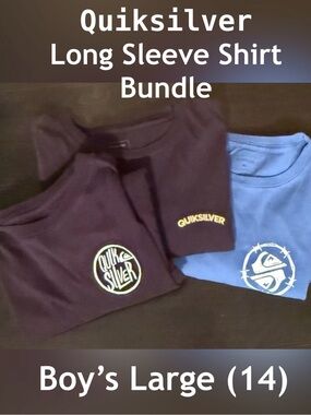 Quiksilver Youth Long Sleeve T-Shirt Bundle, Boy’s Large (14)